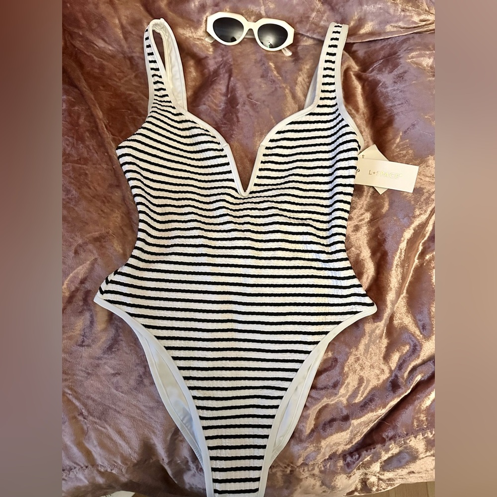 L*Space Coco Classic Stripe One-Piece Swimsuit, Brand new, Size Large, $198